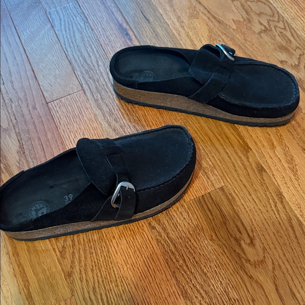 Birkenstock Black Suede Slip-On Loafers